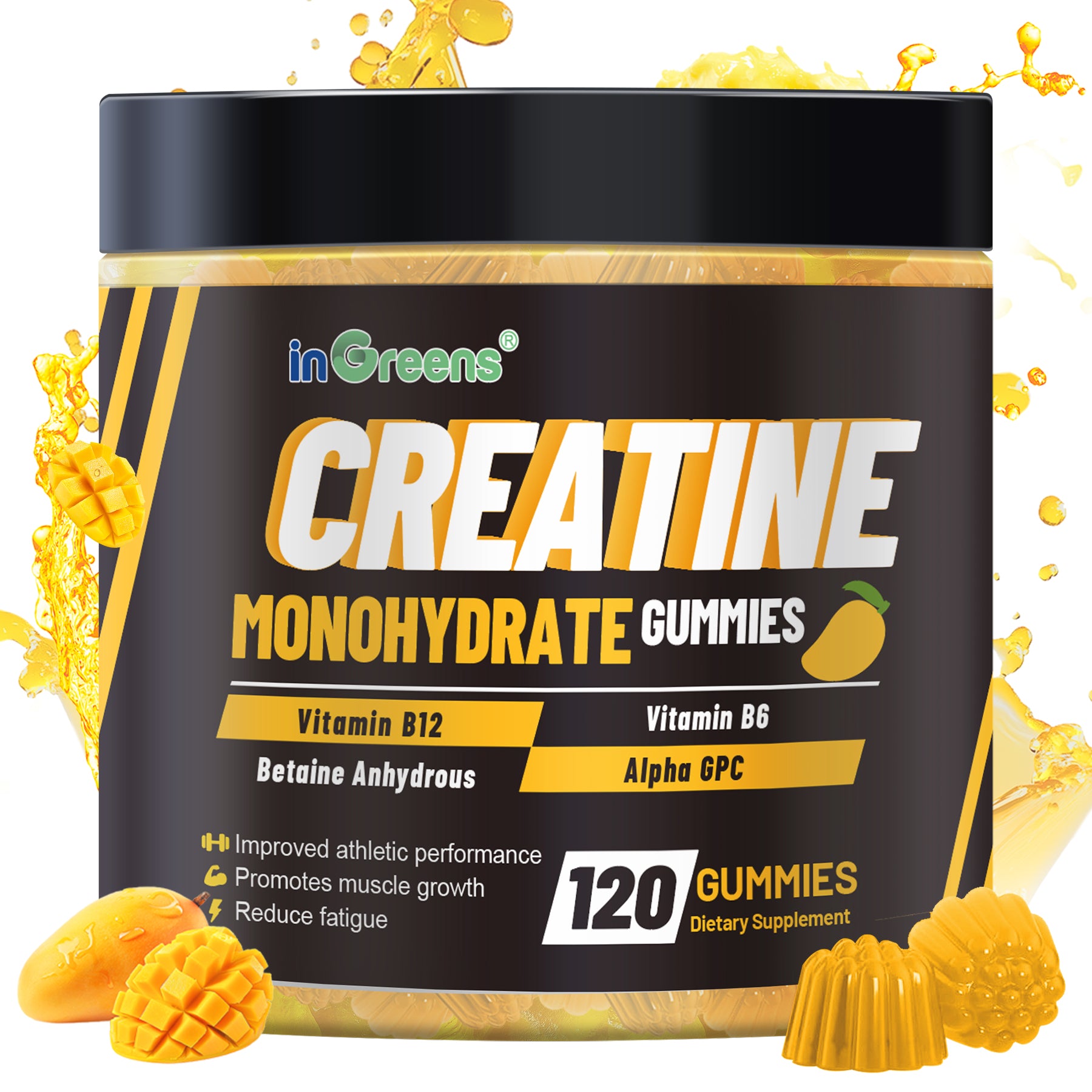 Creatine Monohydrate Gummies 6g for Men & Women 120 Count