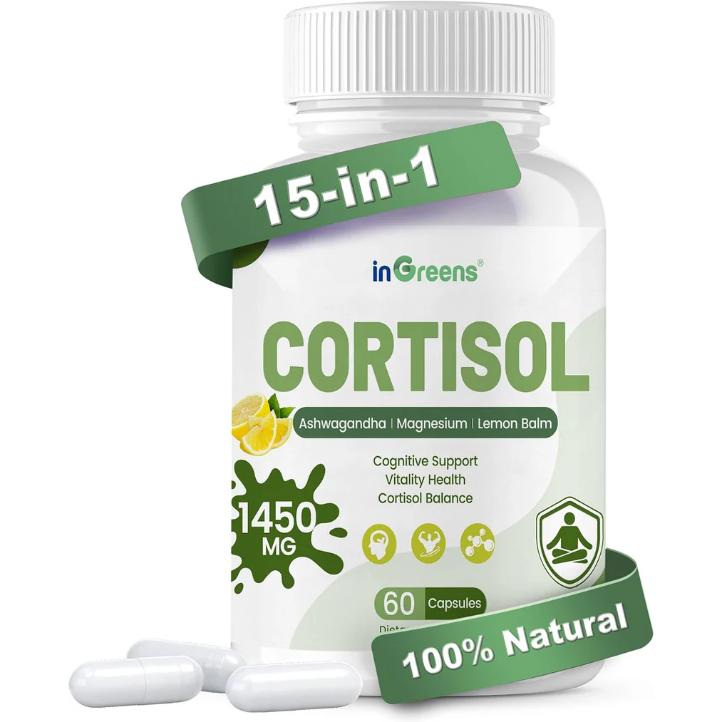 Cortisol Supplement, 15-in-1 Cortisol Manager with Ashwagandha, L-Theanine & Magnesium, Supports Cortisol Health, Relaxation & Restful Sleep