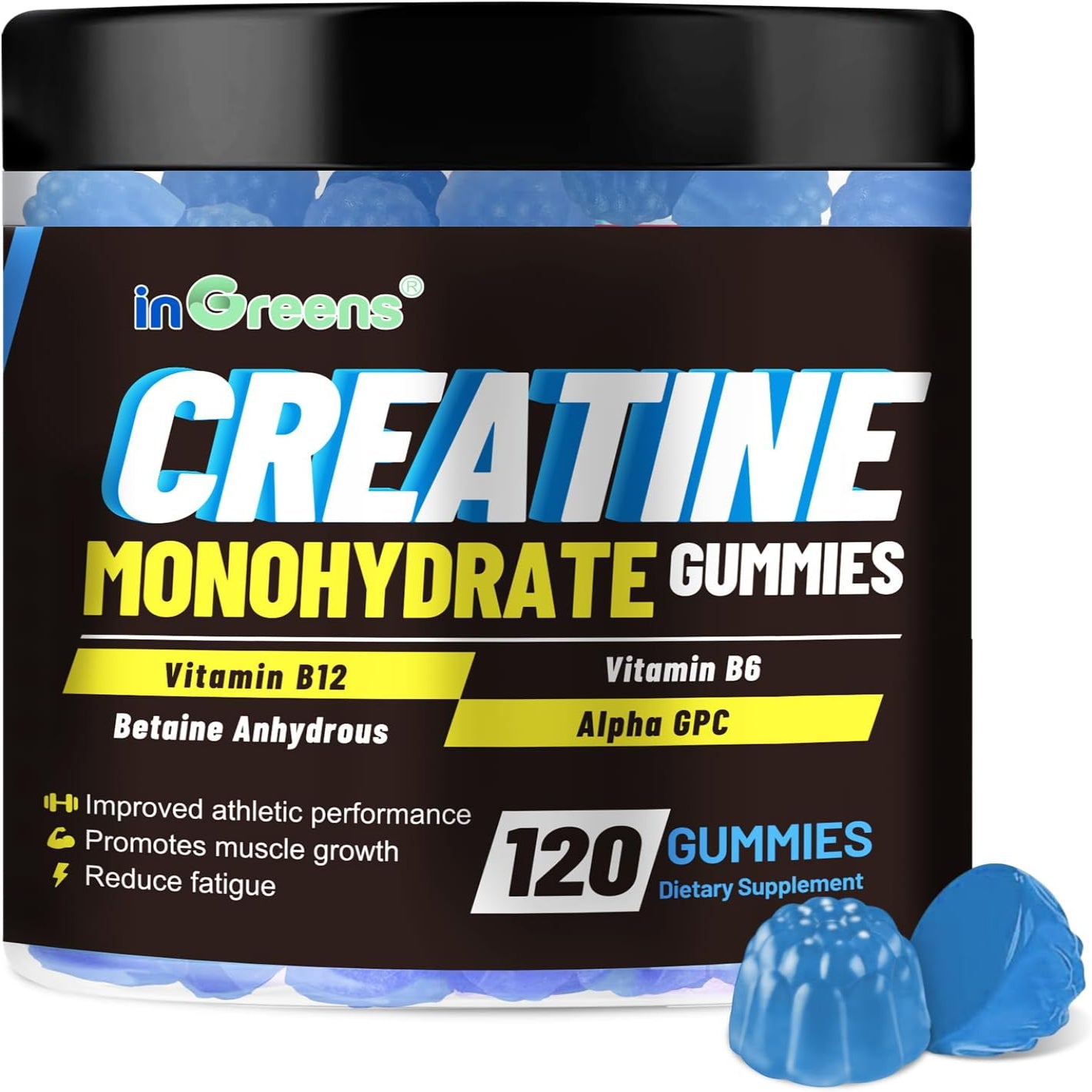 Creatine Monohydrate Gummies 6g for Men & Women 120 Count