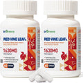 1630mg Red Vine Leaf Extract with Horse Chestnut, Butcher’s Broom, Hawthorn Supplement for Varicose Veins, Leg, Circulation, Heart, Skin, Support for Heart Health