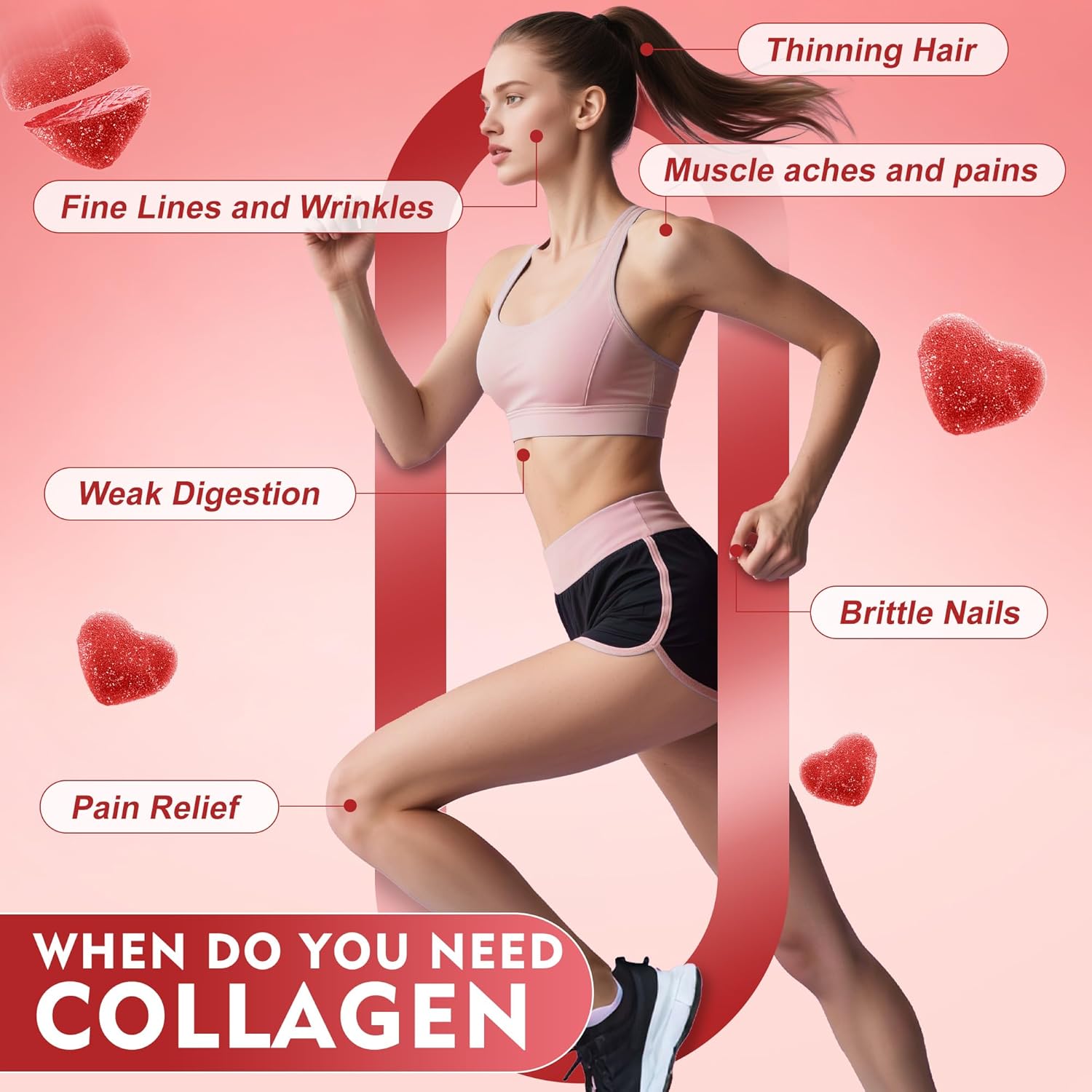 Collagen Peptides Gummies for Women - 5000mg Hydrolyzed Marine Collagen, Sugar Free with Type I,II,III & Biotin